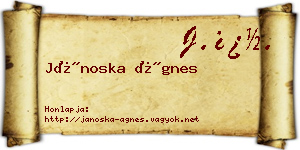 Jánoska Ágnes névjegykártya